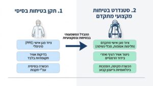 עובד ממוגן מבצע עבודת הכנה לפירוק גג אסבסט