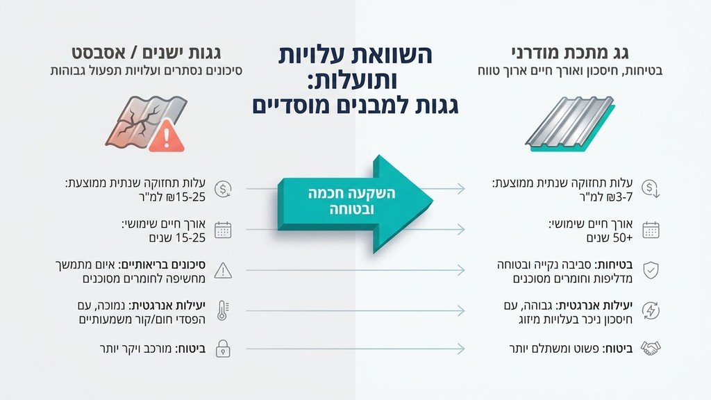 מבנה ציבורי נקי ובטוח לאחר פינוי אסבסט