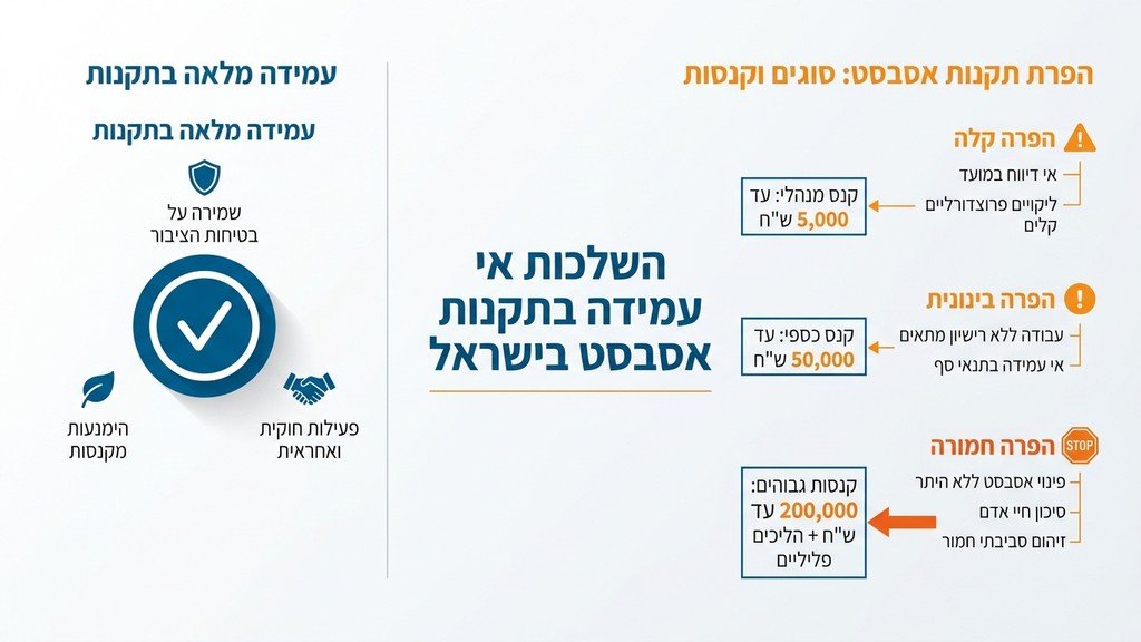 מסמך משפטי המפרט תקנות בטיחות וקנסות בתחום איכות הסביבה