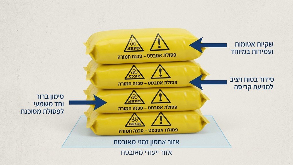 אריזה ופינוי של לוחות אסבסט