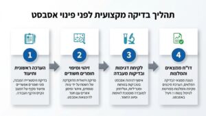 צוות חברת פינוי אסבסט בוחן גג ישן טרם תחילת העבודה