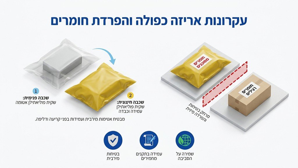 אריזת חומרים מסוכנים ביריעות פוליאתילן