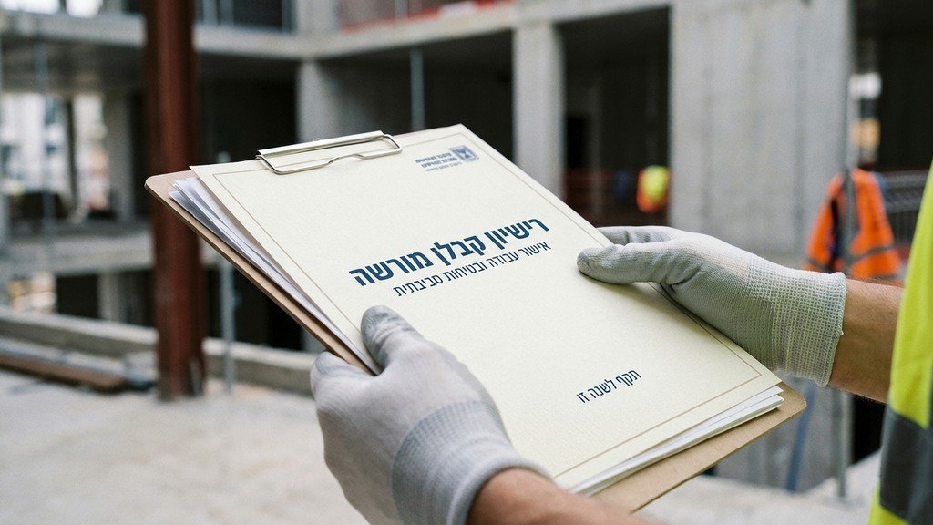 נוצר על ידי מודל בינה מלאכותית Gemini Pro תעודת קבלן מורשה ואישור הטמנה לעבודות אסבסט