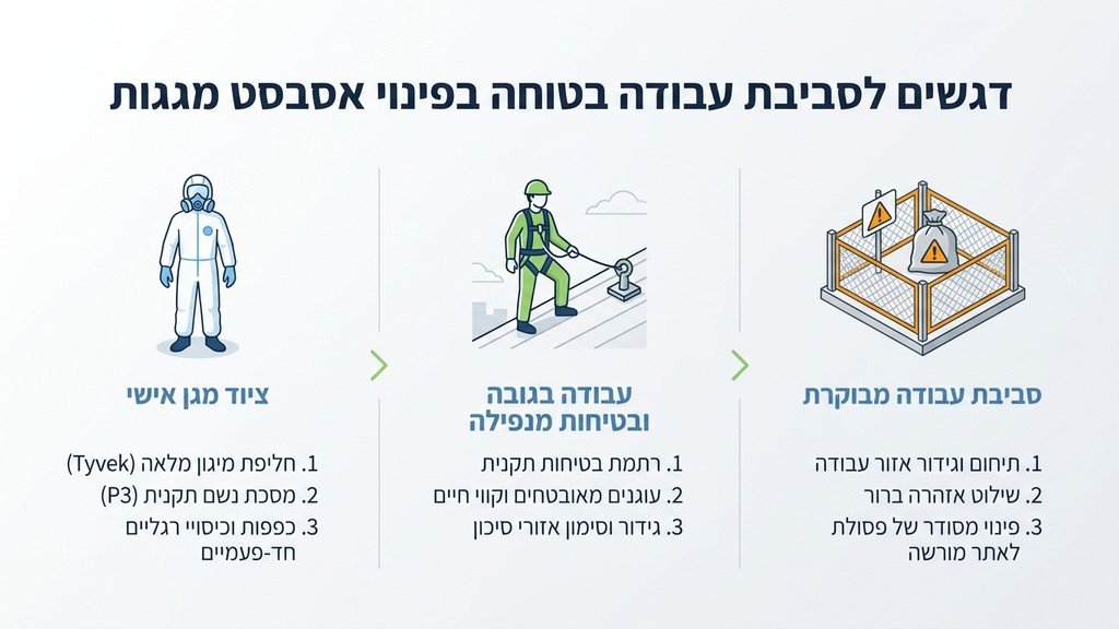 נוצר על ידי מודל בינה מלאכותית Gemini Pro פינוי אסבסט מגגות בצורה בטוחה
