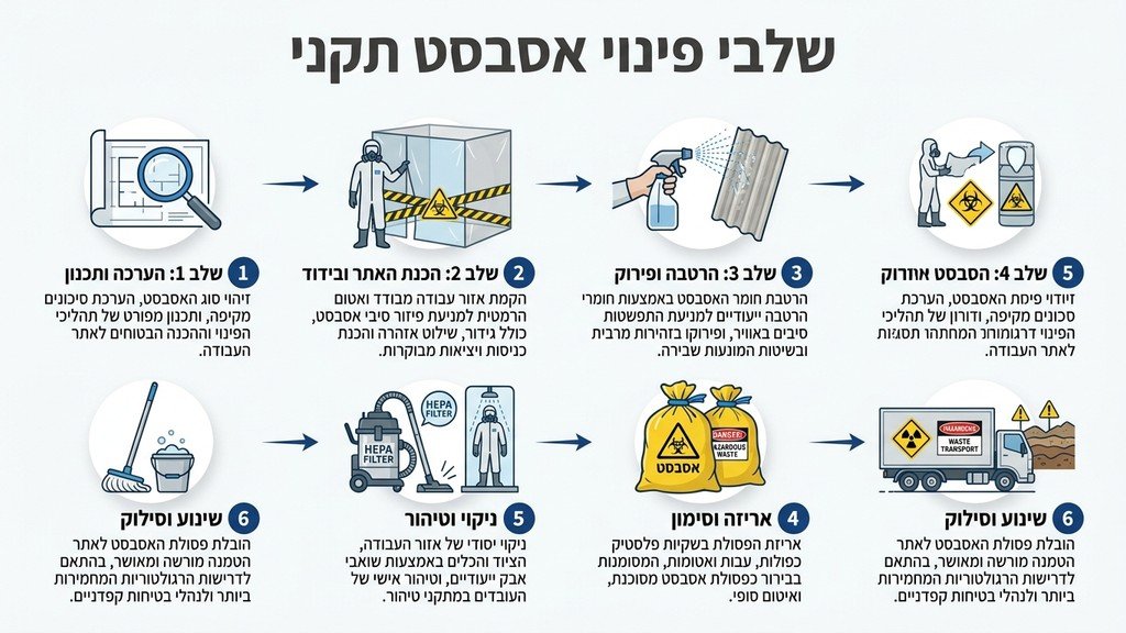 נוצר על ידי מודל בינה מלאכותית Gemini Pro אריזה והטמנה של אסבסט