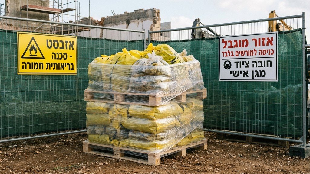 נוצר על ידי מודל בינה מלאכותית Gemini Pro שקיות אטומות המכילות חומר מסוכן מוכנות לשינוע בטוח לאתר הטמנה