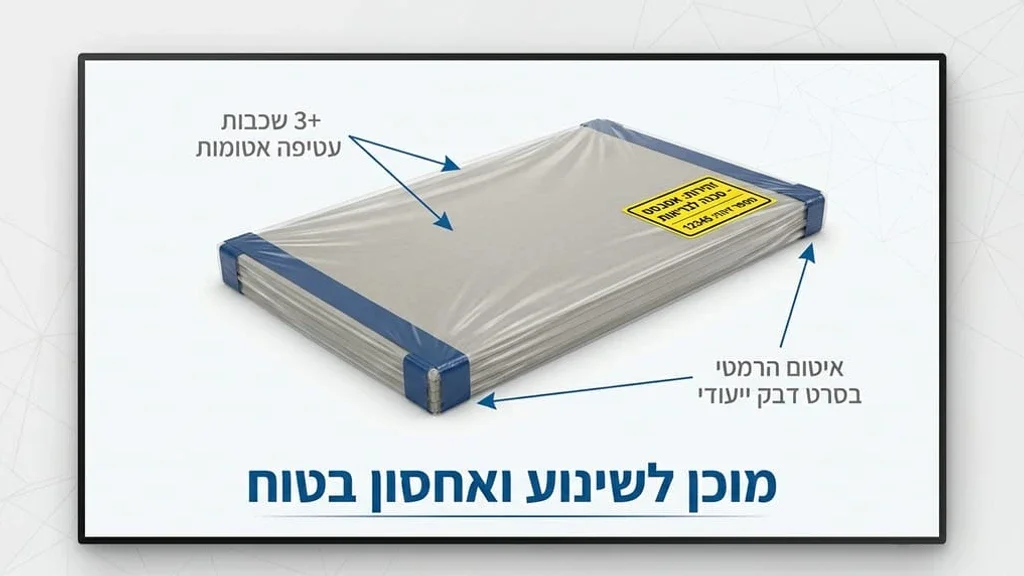 לוחות אסבסט ארוזים ומוכנים לשינוע בטוח