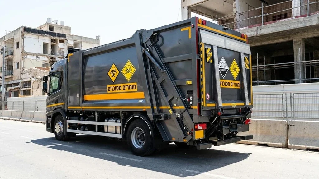 משאית אטומה לפינוי חומרים מסוכנים